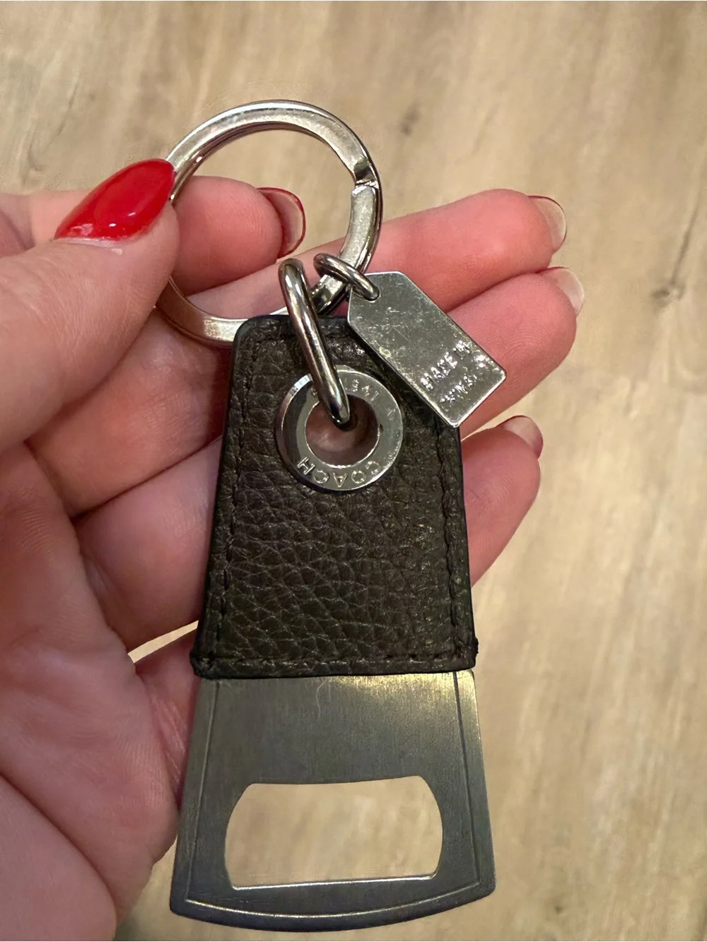 Coach Brown Leather  Bottle Opener